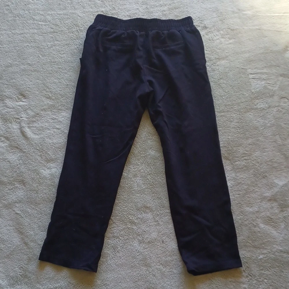 AGB Black Cropped Pants With Elastic Band And Drawstring Womans Size Small - Picture 5 of 7